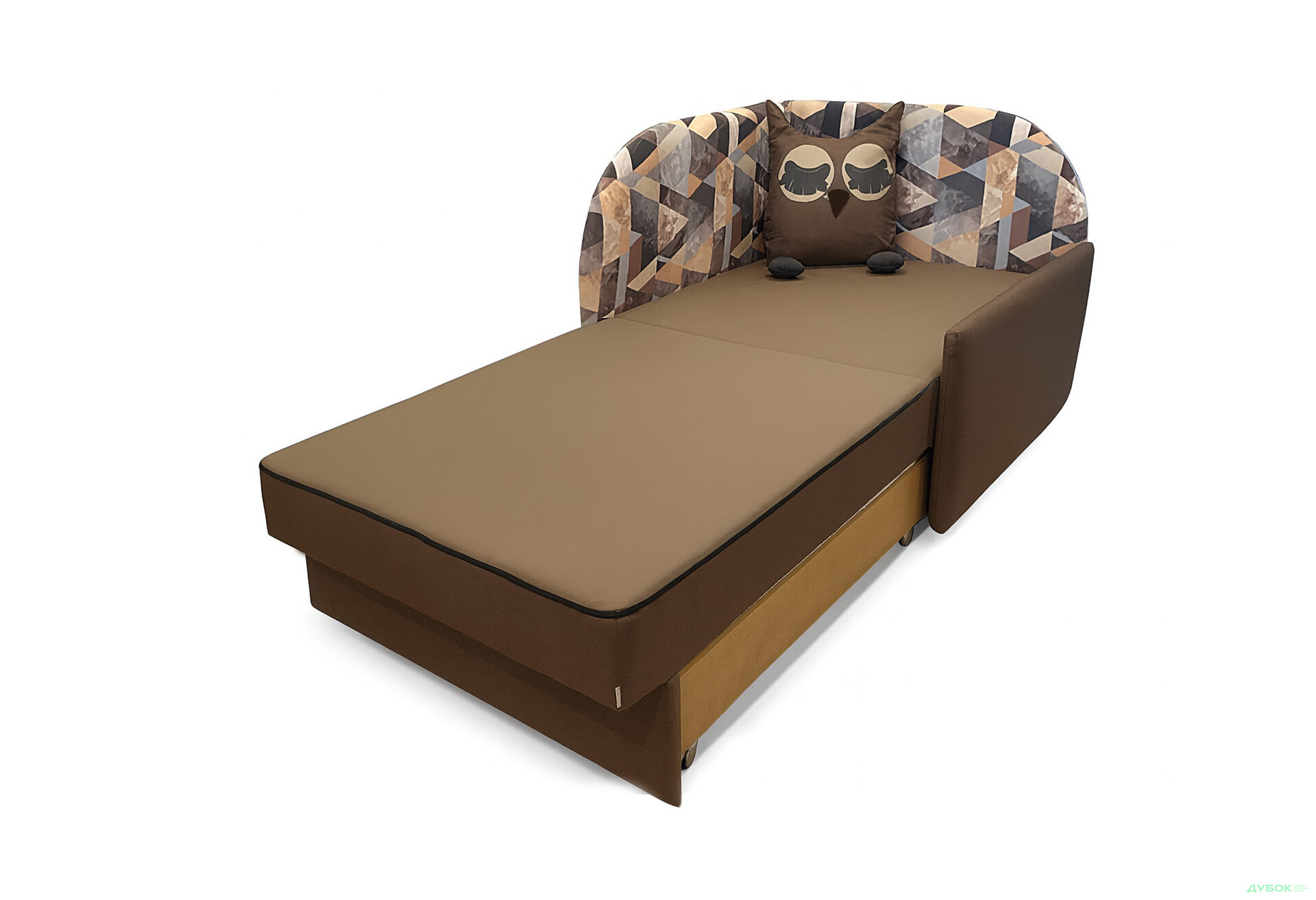 Зображення 4 - Диван Vika Сова правий кут 84x99 см коричневий принт (Avis 40 / Snow brown)