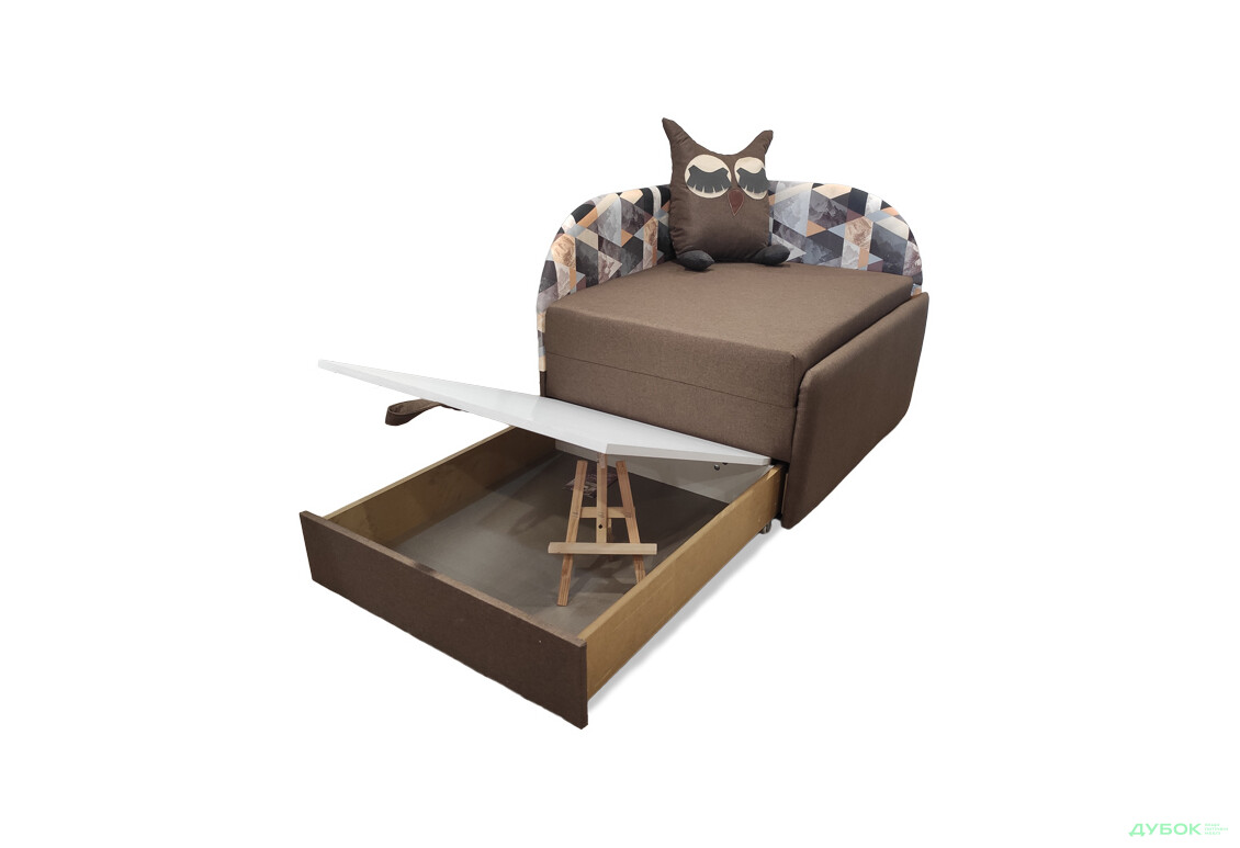 Диван Vika Сова правий кут 84x99 см коричневий принт (Avis 40 / Snow brown) - Зображення 3 Зображення 3 - Диван Vika Сова правий кут 84x99 см коричневий принт (Avis 40 / Snow brown)