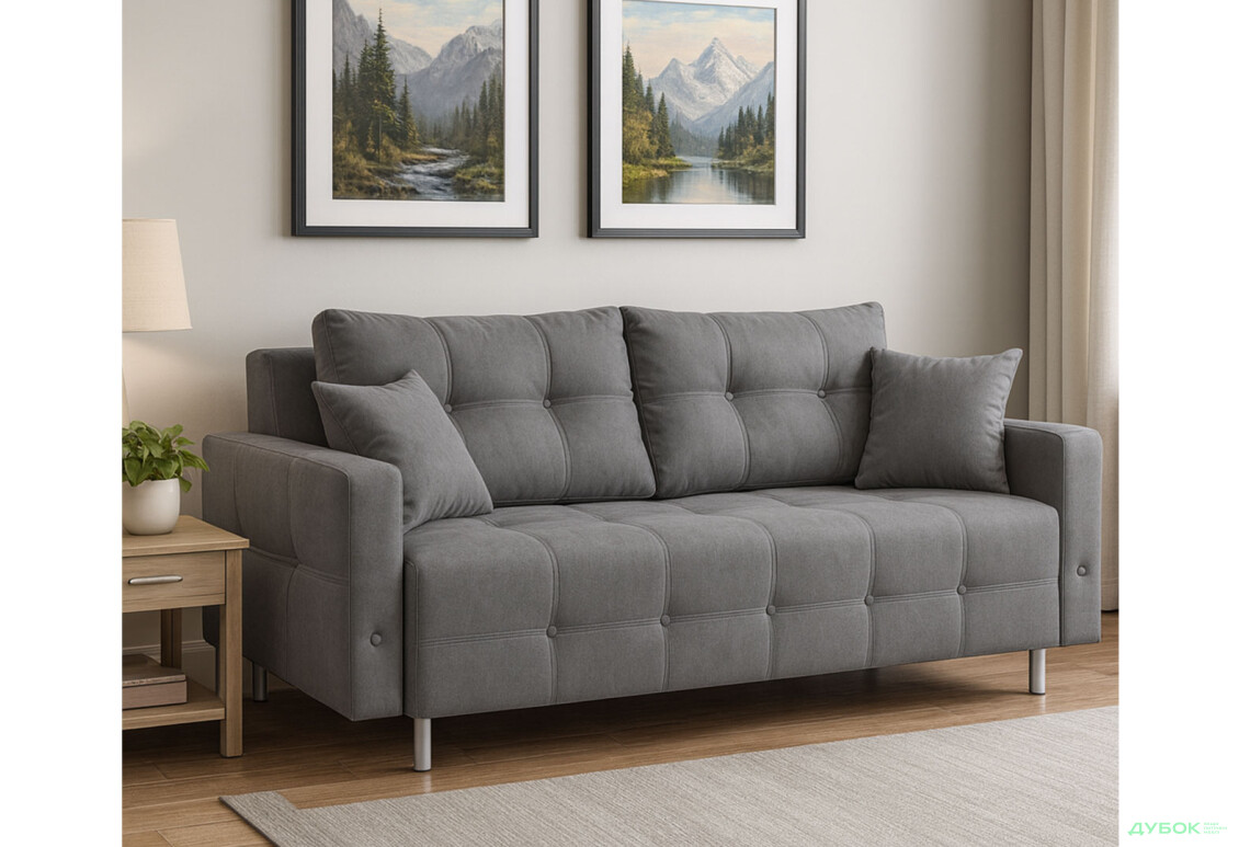 Зображення 2 - Диван Elegant Бенефіт 44 220x90 см темно-сірий