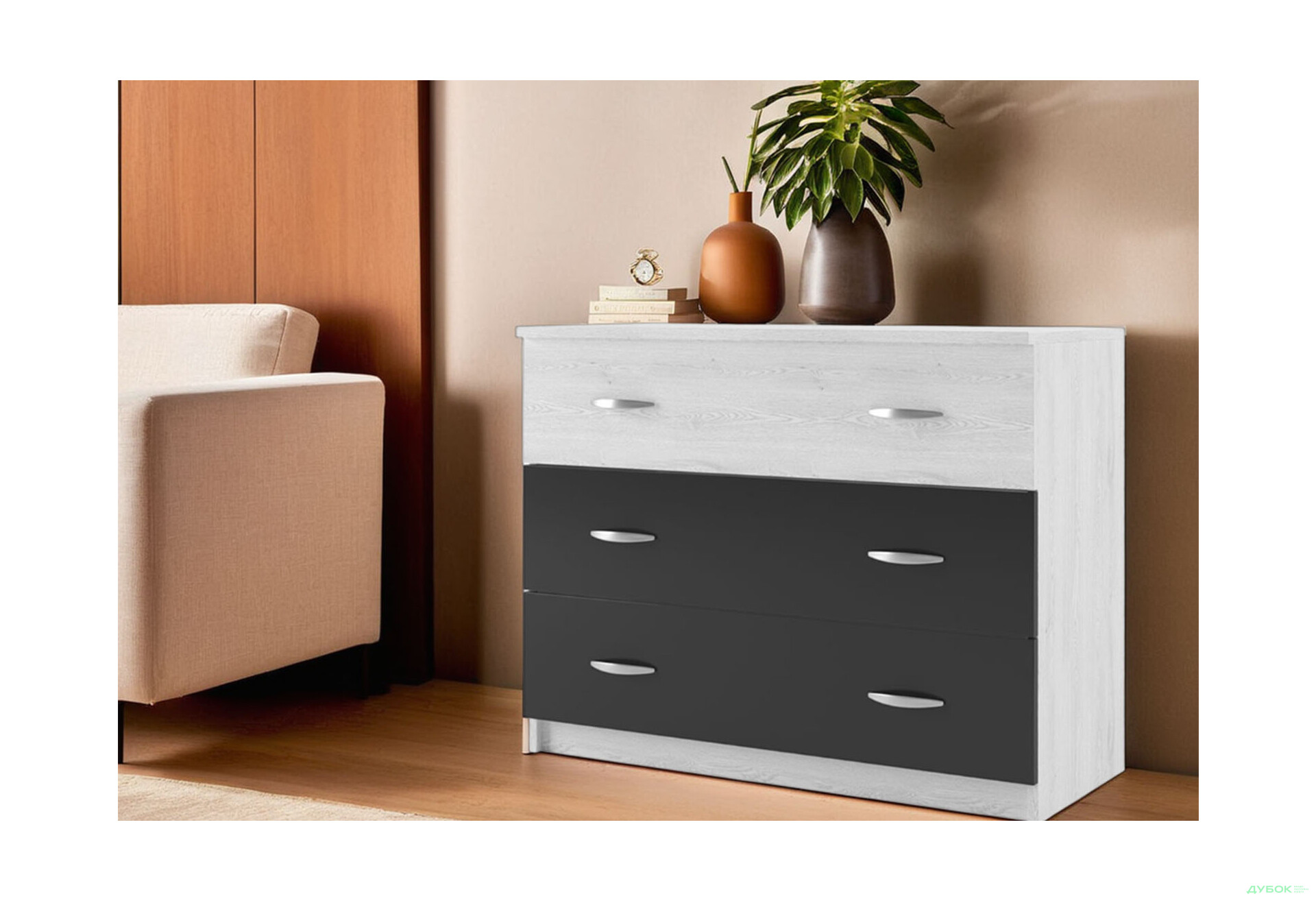 Комод Світ Меблів Соня New з 3 шухлядами 100 см - Зображення 2 Зображення 2 - Комод Світ Меблів Соня New з 3 шухлядами 100 см