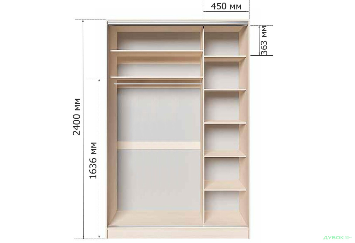 Корпус 1500х600х2400 к шкафу 2D Киевский стандарт