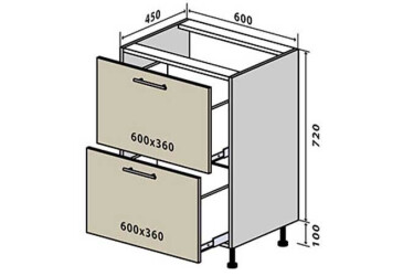 Н10 Тумба 2Ш 60 Интерно / Interno Вип-Мастер