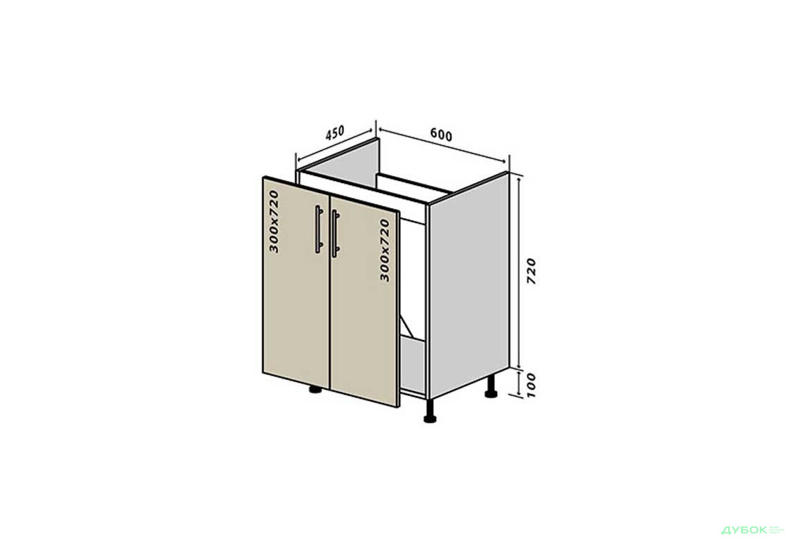 Н13 Тумба мийка 2Д 60 Інтерно / Interno VIP-master - Зображення 1 Зображення 1 - Н13 Тумба мийка 2Д 60 Інтерно / Interno VIP-master