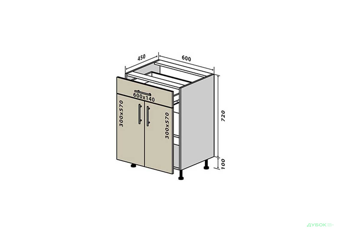 Н30 Тумба 1Ш2Д 60 Інтерно / Interno VIP-master - Зображення 1 Зображення 1 - Н30 Тумба 1Ш2Д 60 Інтерно / Interno VIP-master