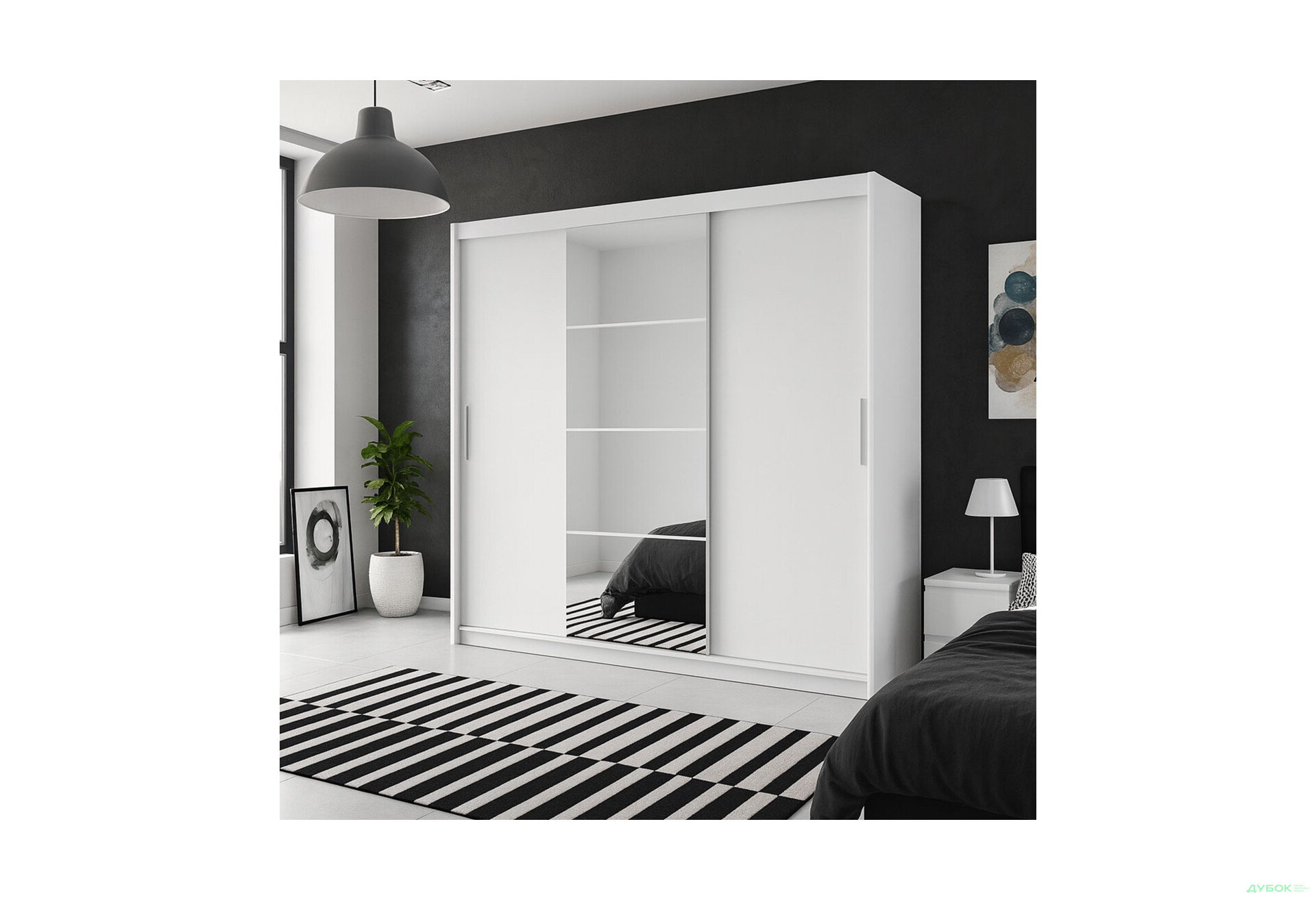 Зображення 2 - Шафа-купе Гербор Маріо 3-дверна з дзеркалом 220 см