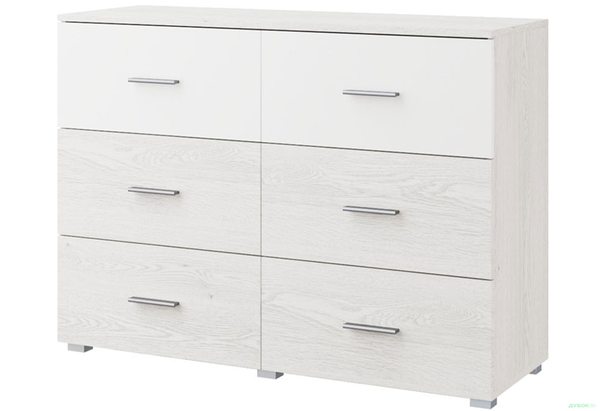 Комод Світ Меблів Ромбо з 6 шухлядами 140 см - Зображення 1 Зображення 1 - Комод Світ Меблів Ромбо з 6 шухлядами 140 см