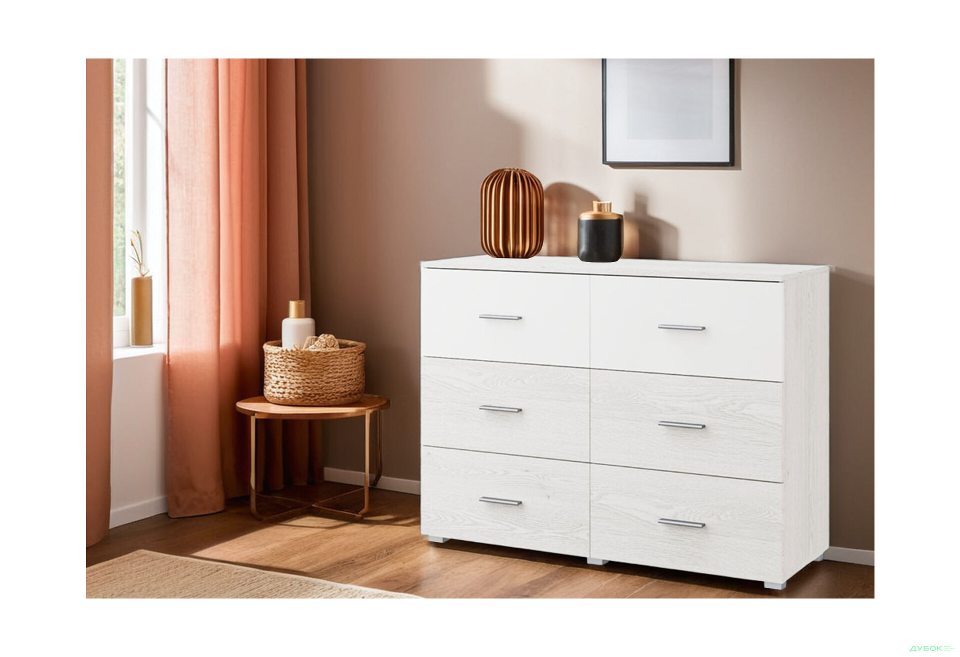 Комод Світ Меблів Ромбо з 6 шухлядами 140 см - Зображення 2 Зображення 2 - Комод Світ Меблів Ромбо з 6 шухлядами 140 см