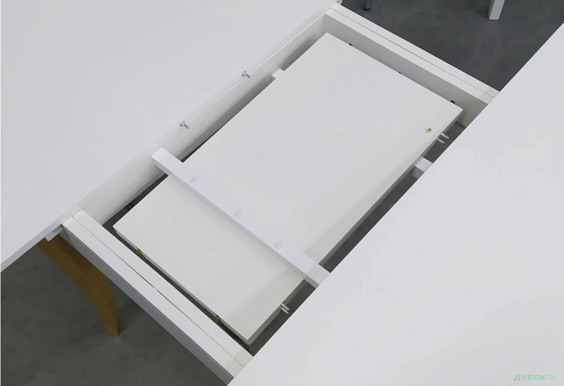 Стіл обідній Модуль Люкс Омега 93x93 см розкладний, ясен - Зображення 2 Зображення 2 - Стіл обідній Модуль Люкс Омега 93x93 см розкладний, ясен