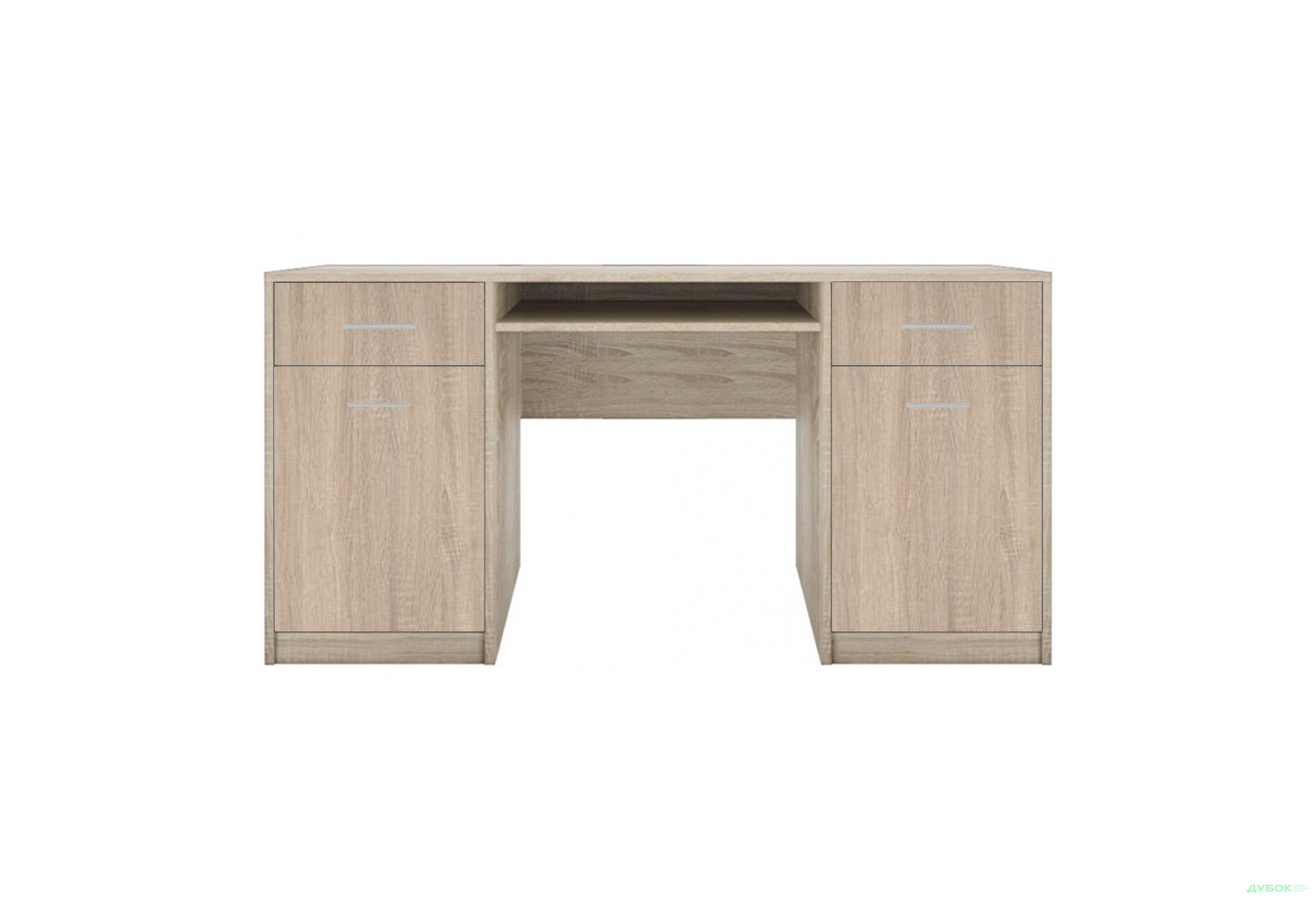 Стол письменный Gerbor холдинг Непо 150x59 см с тумбами, ящиками и полкой, дуб сонома - Изображение 1 Изображение 1 - Стол письменный Gerbor холдинг Непо 150x59 см с тумбами, ящиками и полкой, дуб сонома