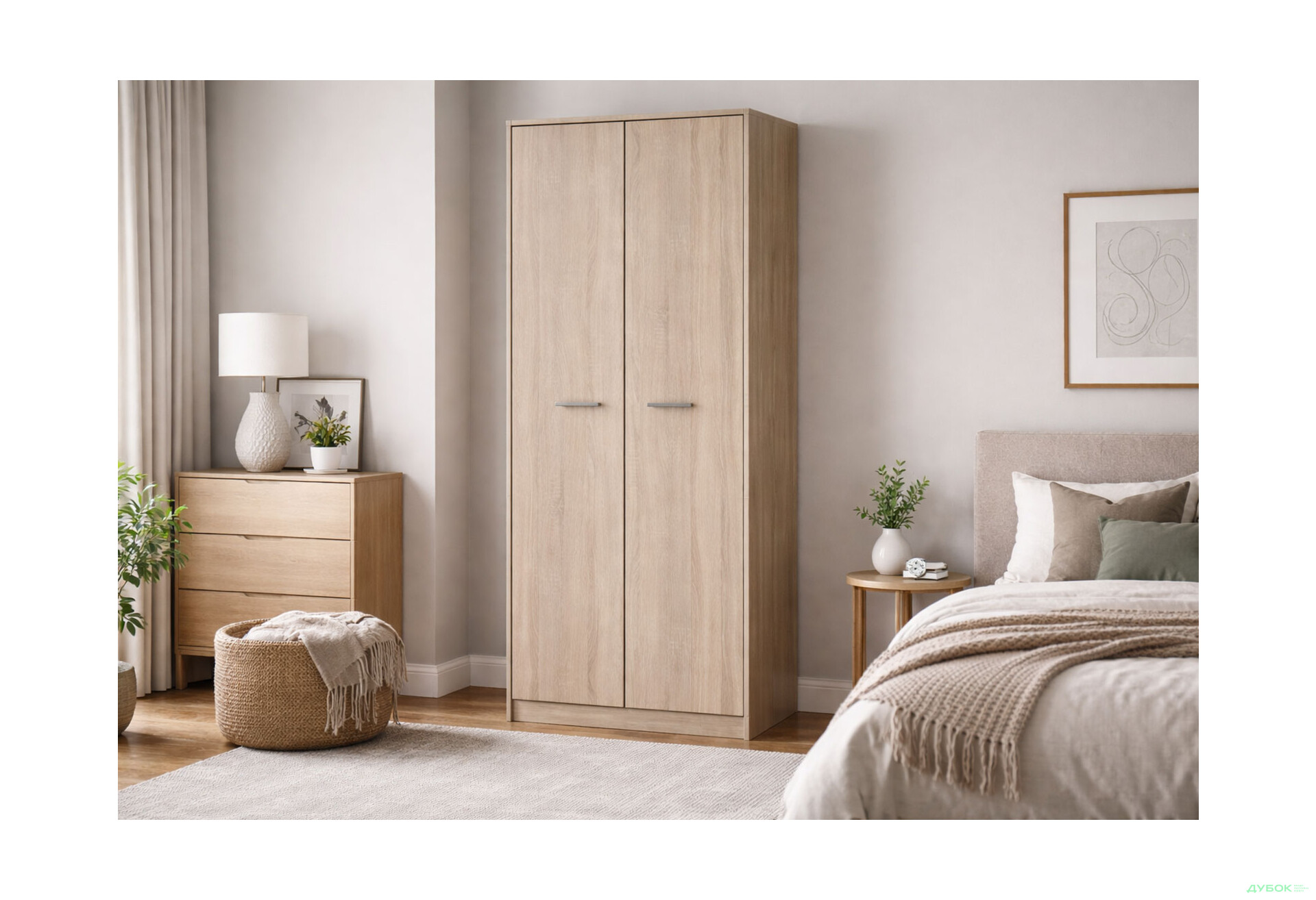 Зображення 2 - Шафа комбінована Гербор Непо 2-дверна 80 см Дуб сонома