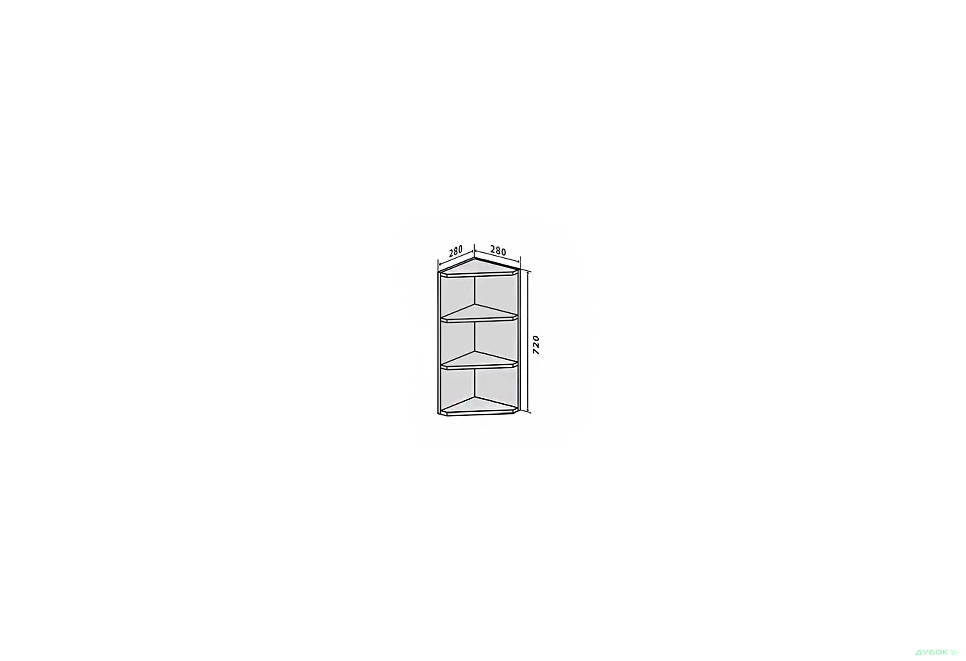 Зображення 1 - В15 Полиці кутові 72 Інтерно Глянець / Interno Gloss VIP-master