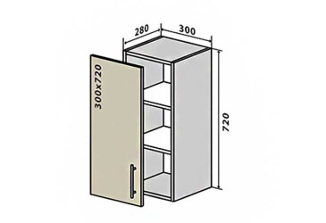 В2 Тумба 1Д 30 Интерно Глянец/ Interno Gloss Вип-Мастер