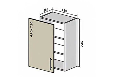 В4 Тумба 1Д 45 Интерно Глянец/ Interno Gloss Вип-Мастер