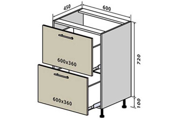 Н10 Тумба 2Ш 60 Интерно Глянец/ Interno Gloss Вип-Мастер