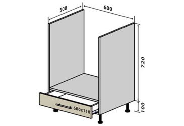 Н12 Тумба для духовки 1Ш Интерно Глянец/ Interno Gloss Вип-Мастер