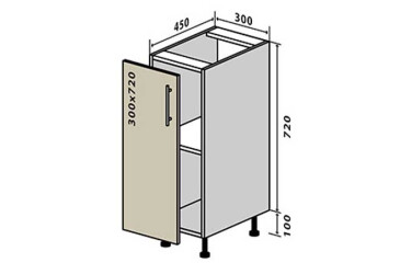 Н2 Тумба 1Д 30 Интерно Глянец/ Interno Gloss Вип-Мастер