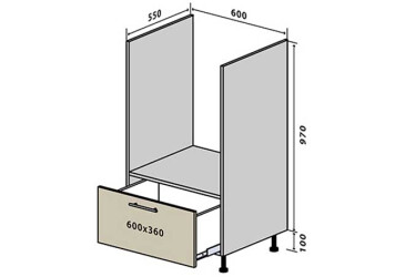 Н32 Тумба для духовки 1Ш Интерно Глянец/ Interno Gloss Вип-Мастер