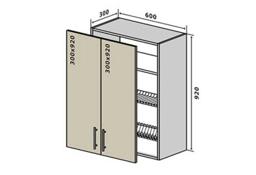 В47 Тумба 2Д 60 Сушка Інтерно Глянець Люкс/ Interno Gloss Luxe VIP-master