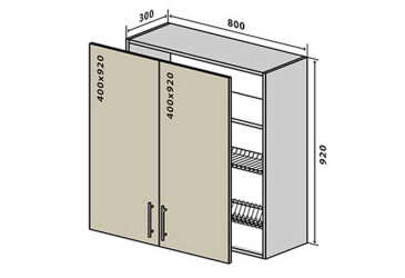В49 Тумба 2Д 80 Сушка Інтерно Глянець Люкс/ Interno Gloss Luxe VIP-master