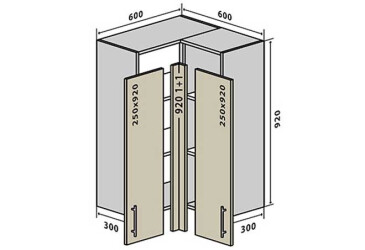 В58 Тумба угловая 60х60 Интерно Глянец Люкс/ Interno Gloss Luxe Вип-Мастер