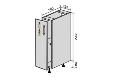 Н1 Полиці + фасад петлі 200х720 Інтерно Глянець Люкс/ Interno Gloss Luxe VIP-master