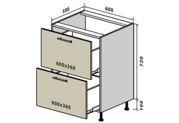 Н10 Тумба 2Ш 60 Інтерно Глянець Люкс/ Interno Gloss Luxe VIP-master