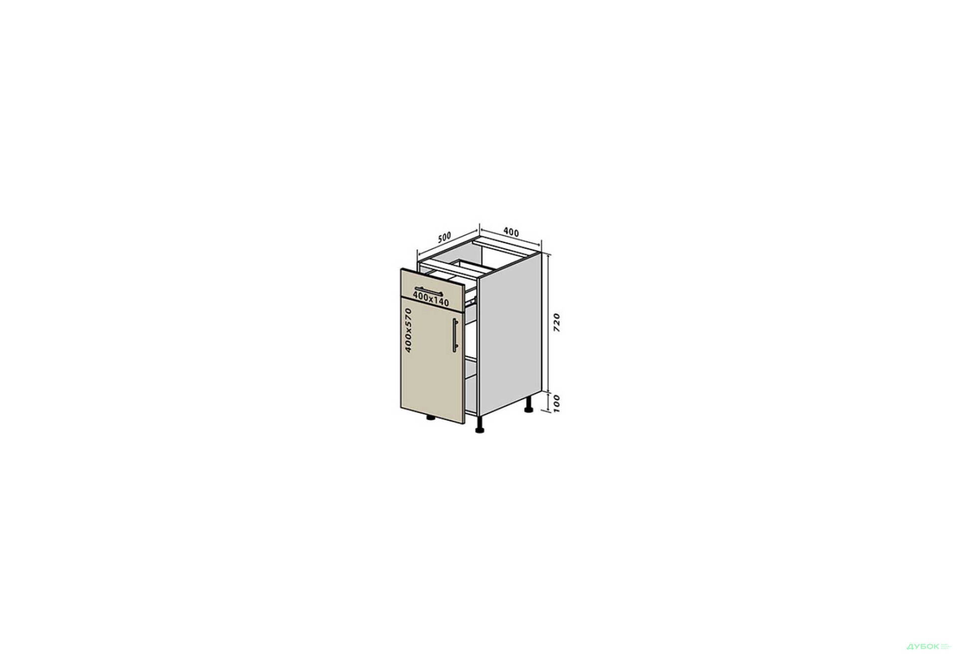 Зображення 1 - Н23 Тумба 1Ш1Д 40 Інтерно Глянець Люкс/ Interno Gloss Luxe VIP-master