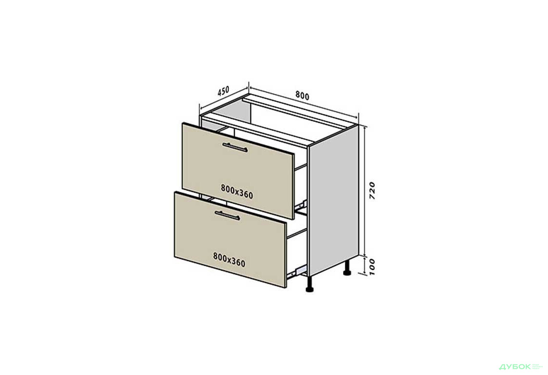 Н11 Тумба 2Ш 80 Колор-міх / Color-mix VIP-master - Зображення 1 Зображення 1 - Н11 Тумба 2Ш 80 Колор-міх / Color-mix VIP-master