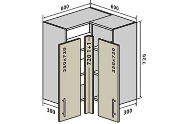 В18 Тумба кутова 60х60 Інтерно / Interno Luxe VIP-master