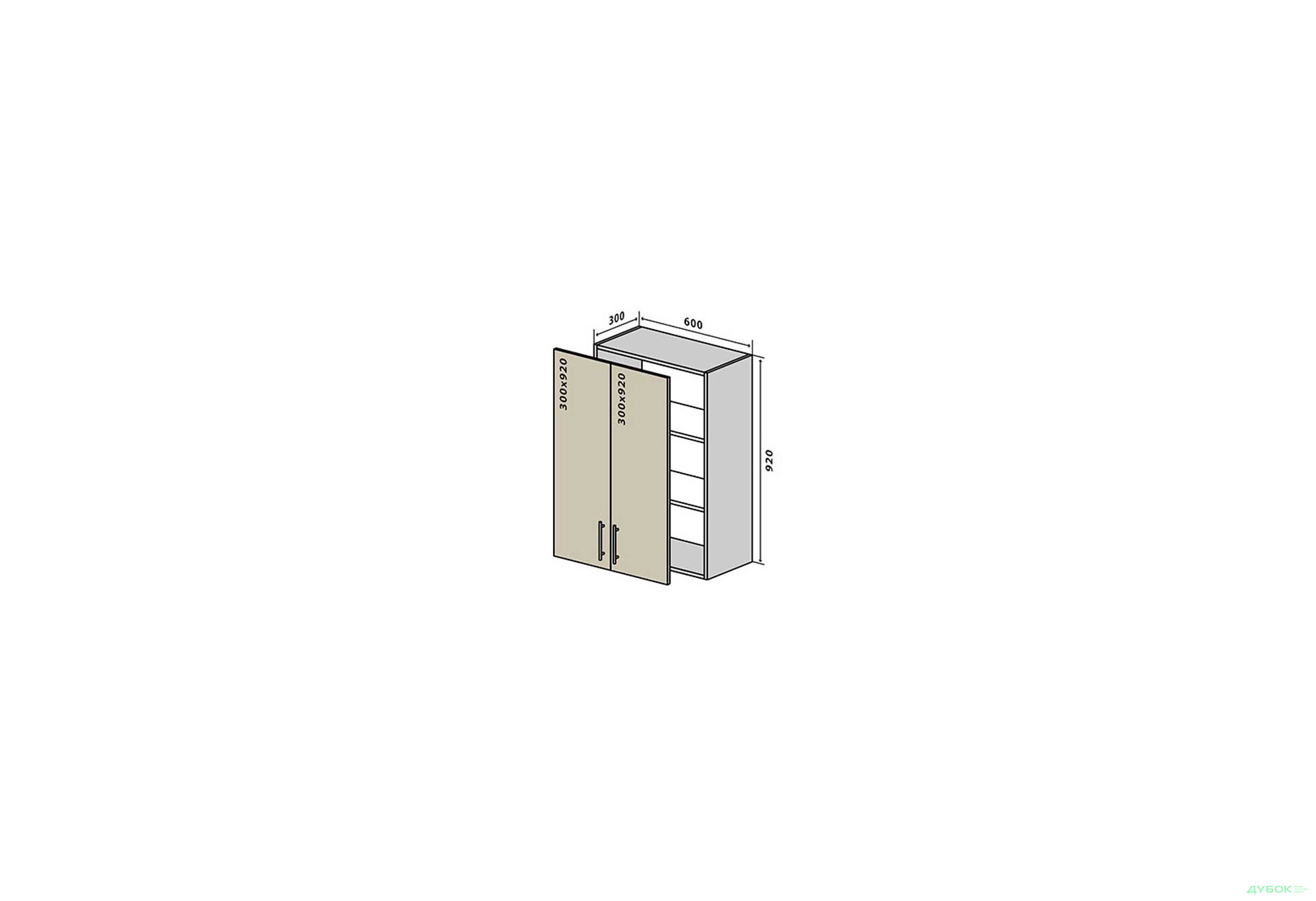 Зображення 1 - В46 Тумба 2Д 60 Інтерно Люкс / Interno Luxe VIP-master