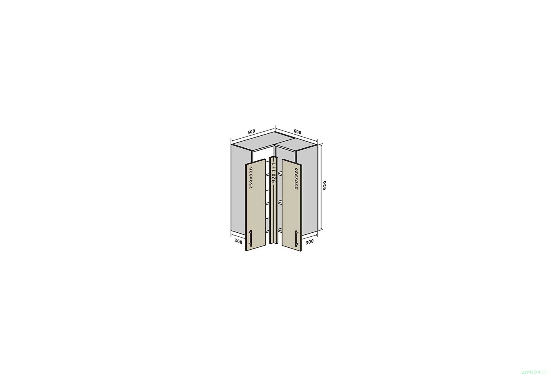 В58 Тумба кутова 60х60 Інтерно / Interno Luxe VIP-master - Зображення 1 Зображення 1 - В58 Тумба кутова 60х60 Інтерно / Interno Luxe VIP-master