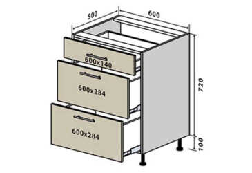 Н28 Тумба 3Ш 60 Інтерно Люкс / Interno Luxe VIP-master