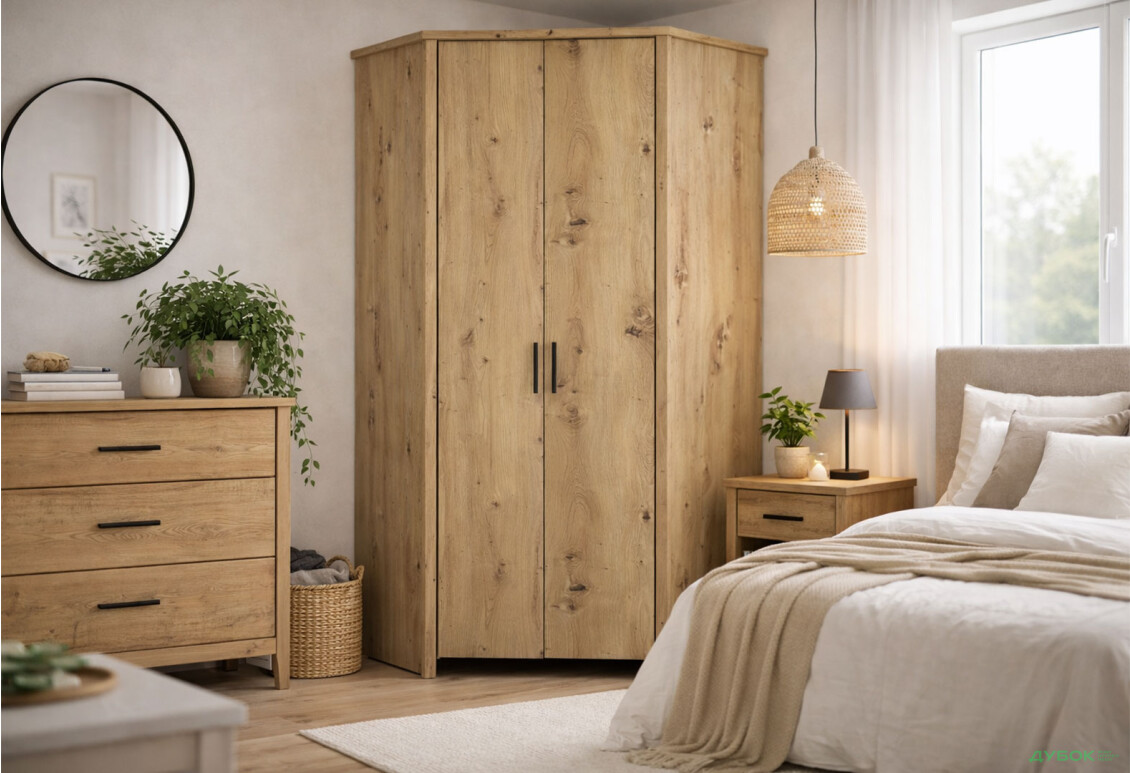 Зображення 2 - Шафа кутова VMV holding Айсон 2-дверна 97 см Дуб артізан