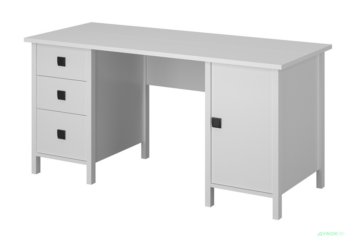 Стіл письмовий VMV holding Марокко Біла 155x65 см з тумбою і шухлядами, білий