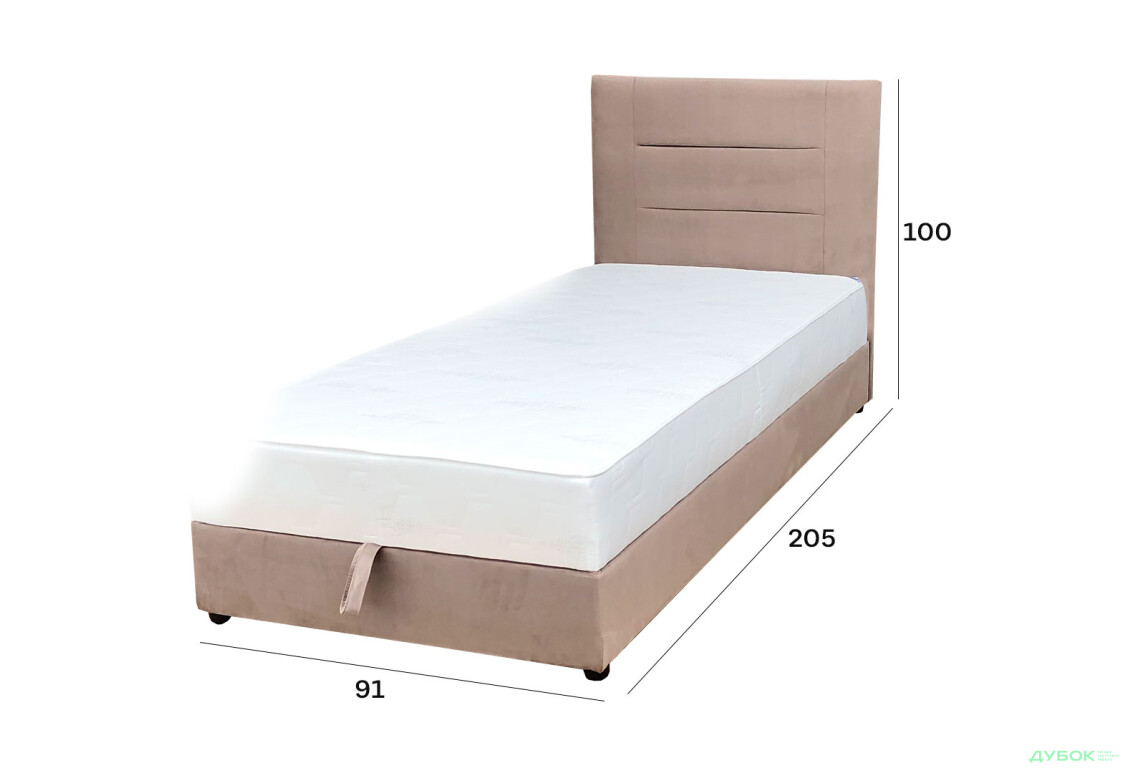 Ліжко Vika Горизонт 90х200 см підйомне, бежеве - Зображення 6 Зображення 6 - Ліжко Vika Горизонт 90х200 см підйомне, бежеве