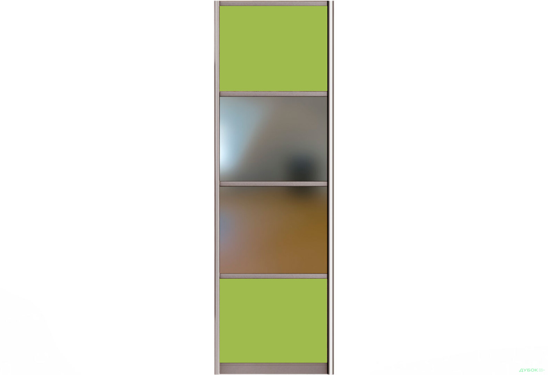 Фото 1 - Фасад Комби №4 МДФ Лак + Зеркало шкафа-купе под размер Мебель Стар Мебель Стар