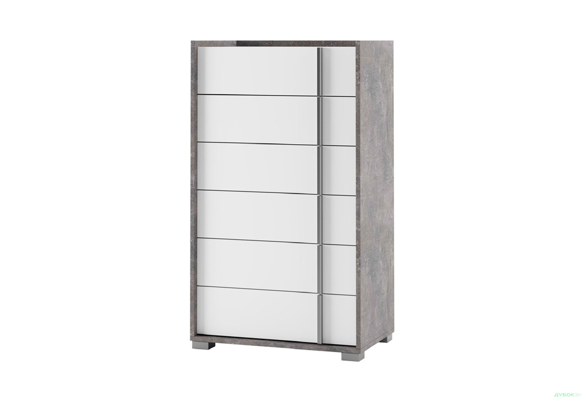 Комод Світ Меблів Алекса з 6 шухлядами 70 см Індастріал/Білий - Зображення 1 Зображення 1 - Комод Світ Меблів Алекса з 6 шухлядами 70 см Індастріал/Білий