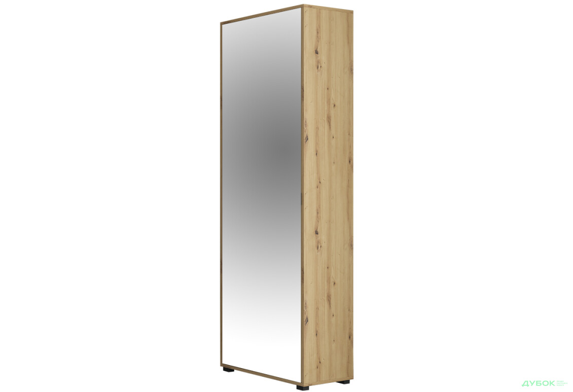 Шафа Світ Меблів Кейт 1-дверна з дзеркалом 60 см Дуб артизан/Білий