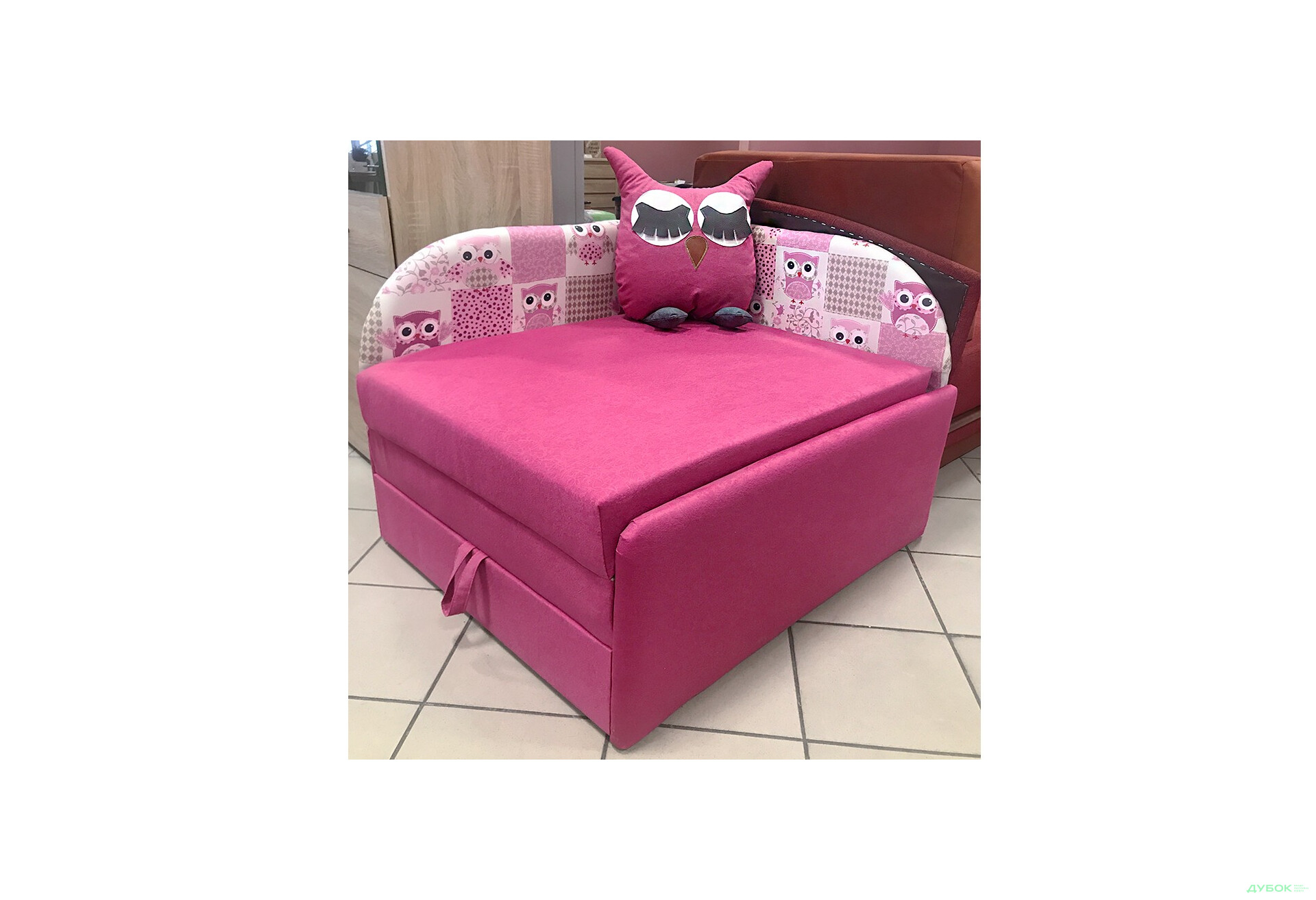 Диван Вика Сова правый угол 84x98 см розовый - Изображение 3 Изображение 3 - Диван Вика Сова правый угол 84x98 см розовый