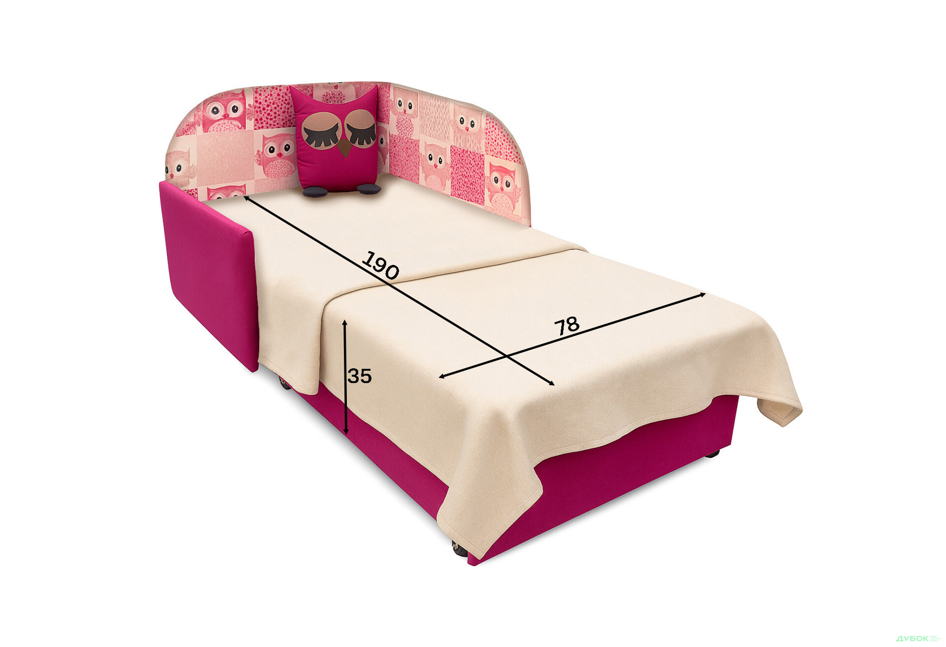 Изображение 6 - Диван Вика Сова левый угол 84x98 см розовый