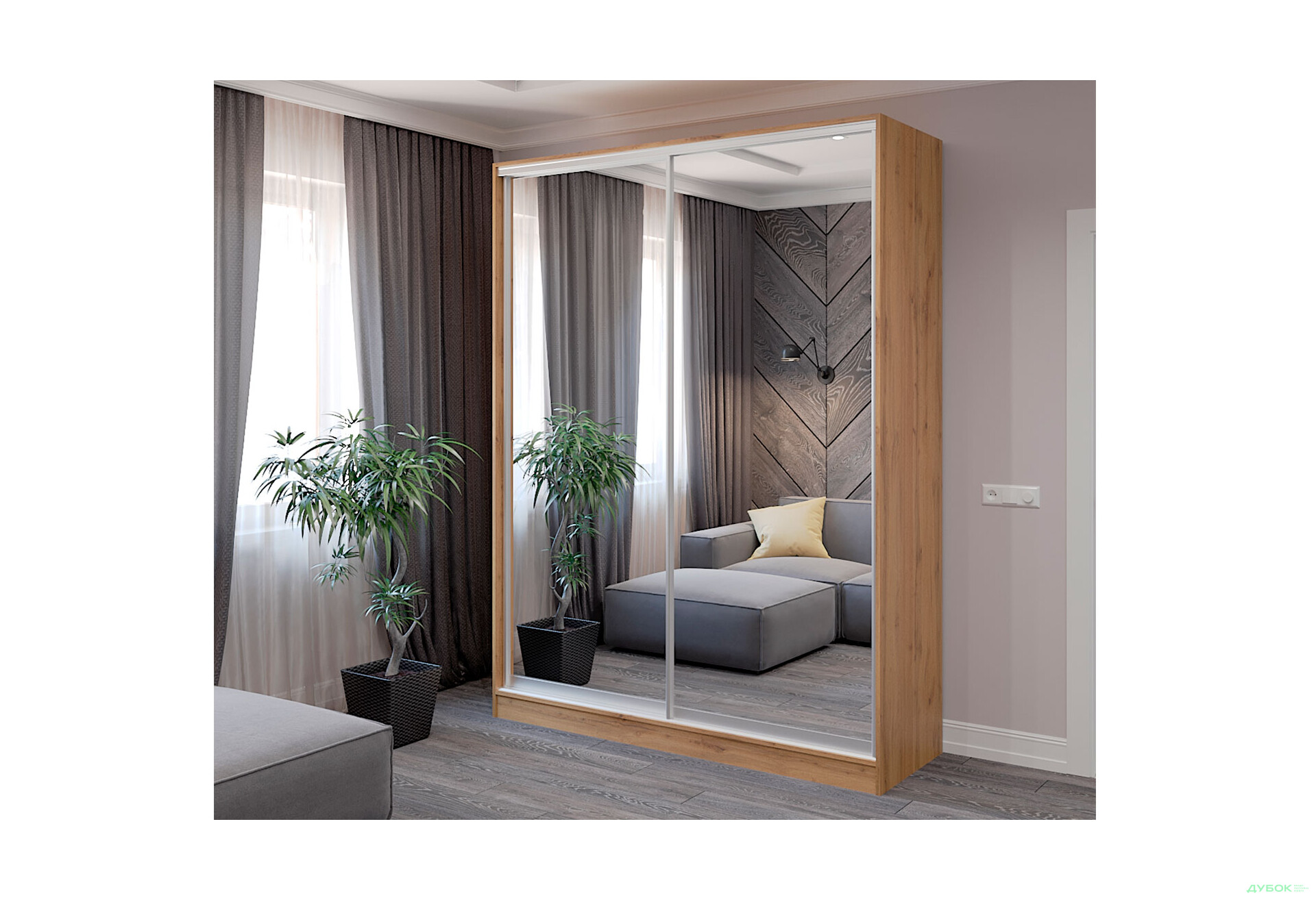 Зображення 2 - Шафа-купе 2Д 1300х2400 Київський стандарт