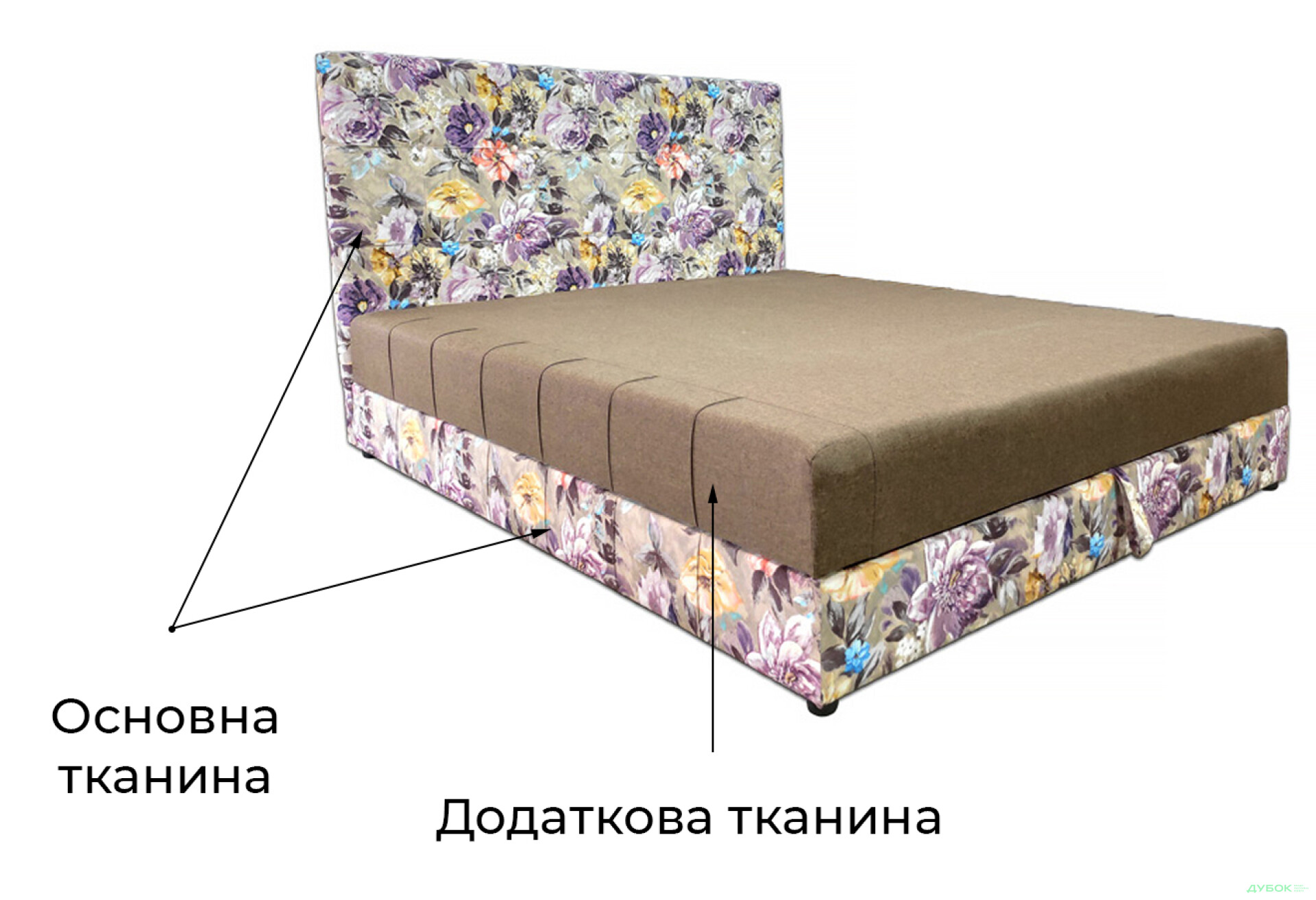 Фото 4 - Ліжко Магнолія 140 (матрац в меблевій тканині) Vika