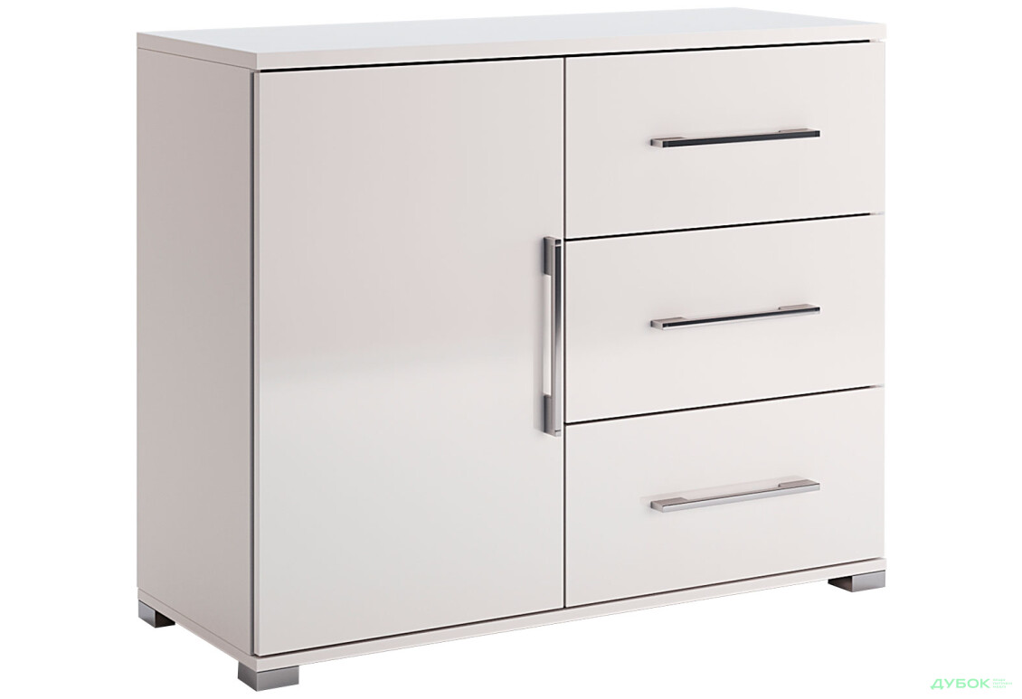 Комод MiroMark Фемили 1-дверный с 3 ящиками 100 см Белый - Изображение 1 Изображение 1 - Комод MiroMark Фемили 1-дверный с 3 ящиками 100 см Белый
