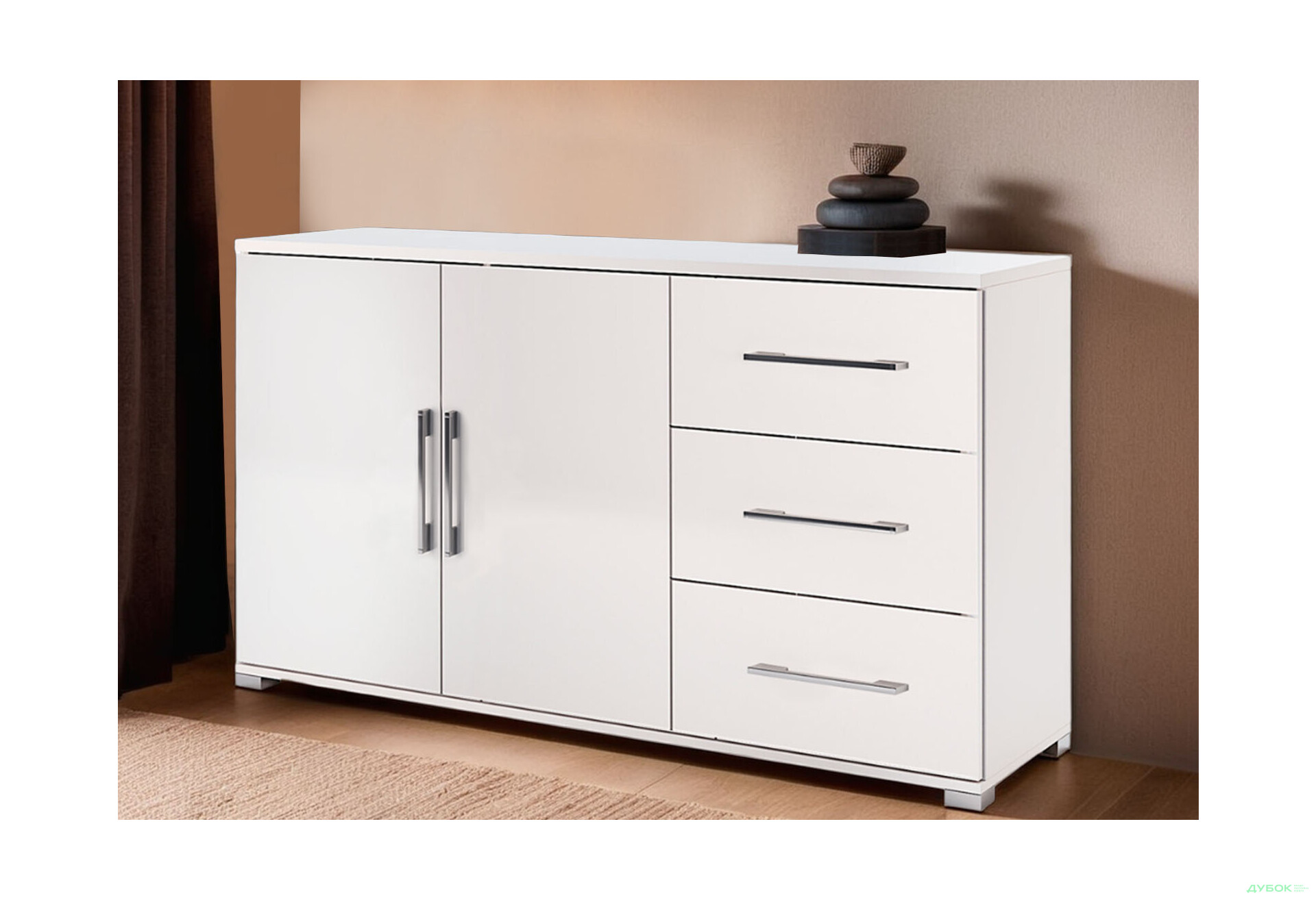 Комод MiroMark Фемілі 2-дверний з 3 шухлядами 146 см Білий - Зображення 2 Зображення 2 - Комод MiroMark Фемілі 2-дверний з 3 шухлядами 146 см Білий