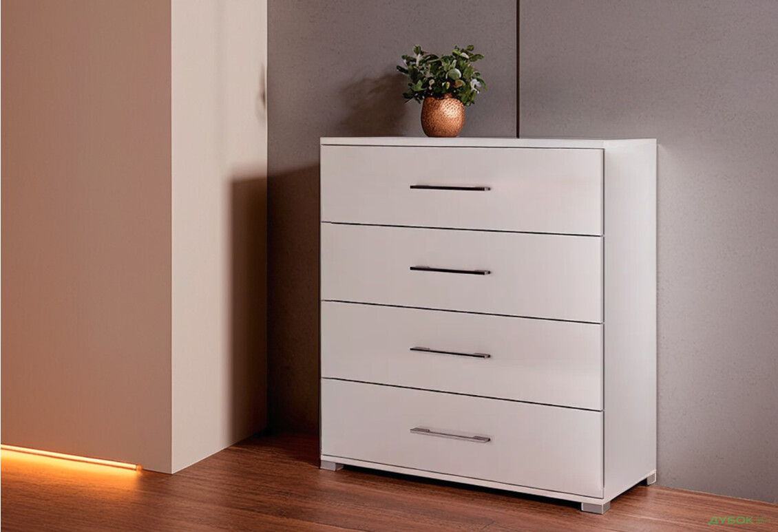 Комод MiroMark Фемілі з 4 шухлядами 100 см Білий - Зображення 2 Зображення 2 - Комод MiroMark Фемілі з 4 шухлядами 100 см Білий