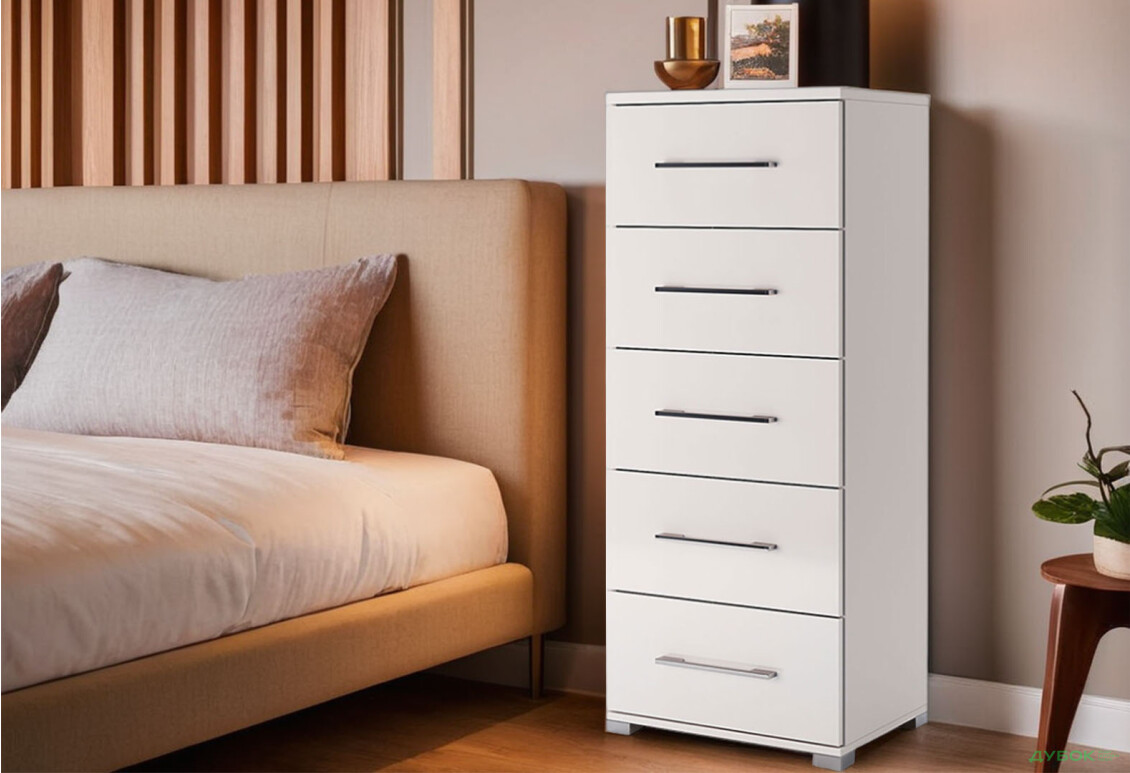 Комод MiroMark Фемілі з 5 шухлядами 55 см Білий - Зображення 2 Зображення 2 - Комод MiroMark Фемілі з 5 шухлядами 55 см Білий
