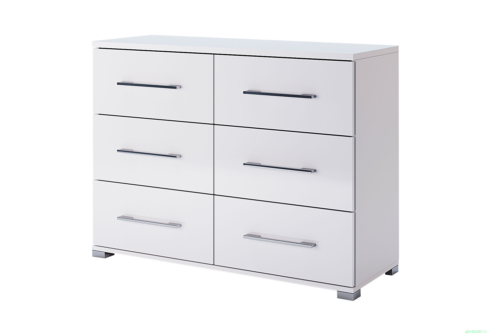Комод MiroMark Фемілі з 6 шухлядами 108 см Білий - Зображення 1 Зображення 1 - Комод MiroMark Фемілі з 6 шухлядами 108 см Білий