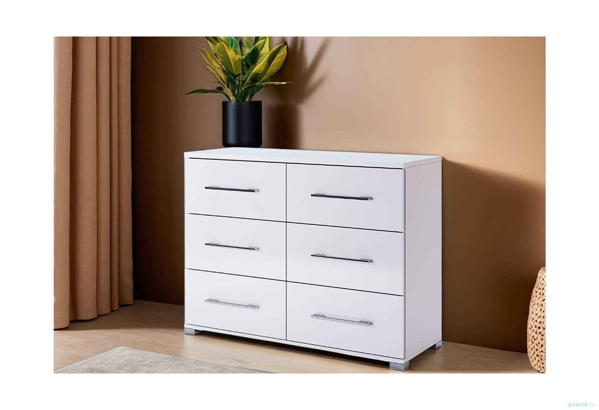 Комод MiroMark Фемілі з 6 шухлядами 108 см Білий - Зображення 2 Зображення 2 - Комод MiroMark Фемілі з 6 шухлядами 108 см Білий