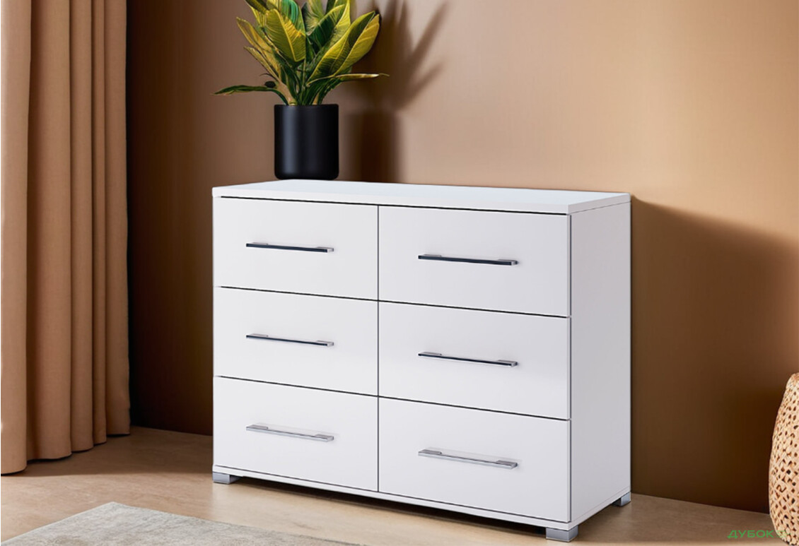 Комод MiroMark Фемілі з 6 шухлядами 108 см Білий - Зображення 2 Зображення 2 - Комод MiroMark Фемілі з 6 шухлядами 108 см Білий