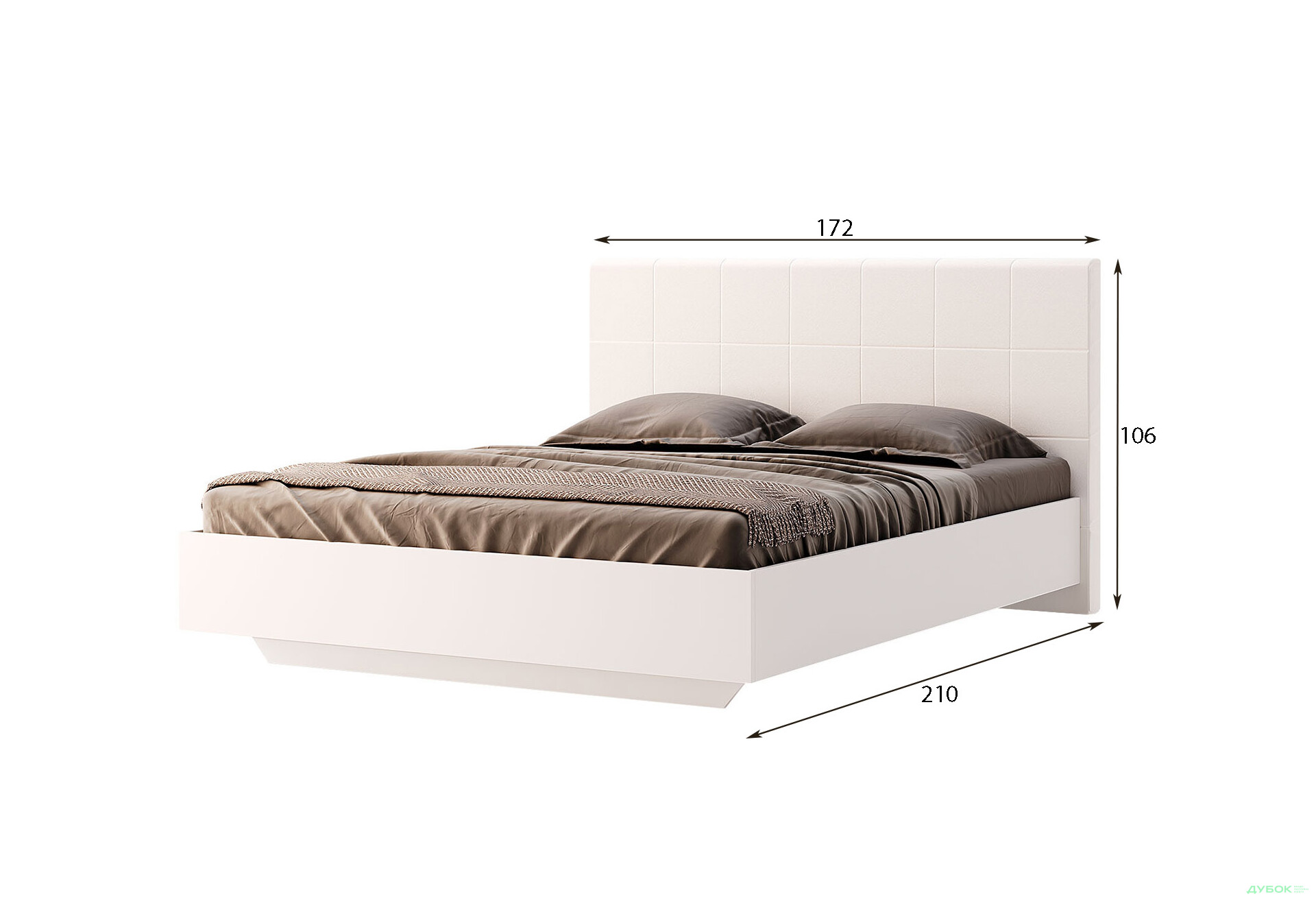 Ліжко MiroMark Фемілі (без вкладу) 160х200 см, біле - Зображення 3 Зображення 3 - Ліжко MiroMark Фемілі (без вкладу) 160х200 см, біле